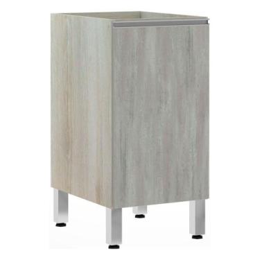 Imagem de Balcão Sem Tampo 40cm Lis Legno Crem e Concreto - LUCIANE