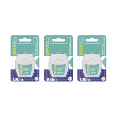 Imagem de Fio Dental Kess 100M Extra Fino - Kit Com 3Un
