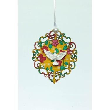 Imagem de Escapulário espírito santo 10x8cm amarelo - Wersen  Artesanatos Ltda