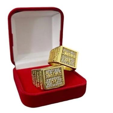 Imagem de Anel Salmo 91 Com Pedras Banhado A Ouro 18k Masculino - ToJoia18k