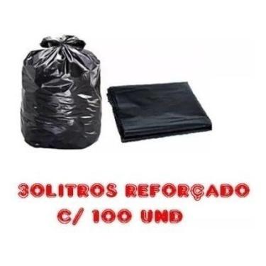 Imagem de Saco De Lixo 30litros C/ 100 Un Preto Reforçado - HIGIPACK