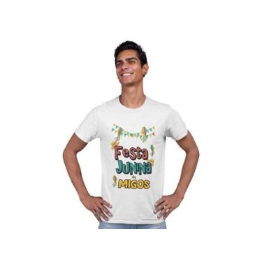 Imagem de Camiseta T-Shirt Festa Junina dos amigos migos Branca - Del France, P
