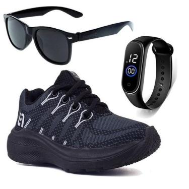 Imagem de Tenis Infantil Masculino Escolar Casual + Óculos e Relógio - LIGHT, 24