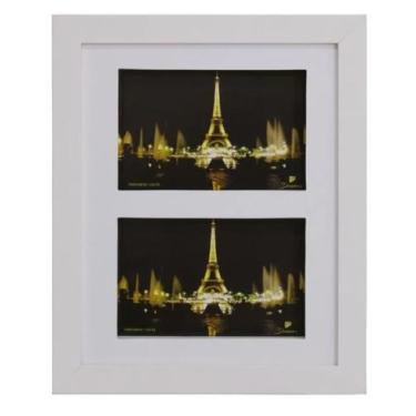Imagem de Porta Retrato Para 2 Fotos 10x15 Mesa ou Parede - Decorex, Branco