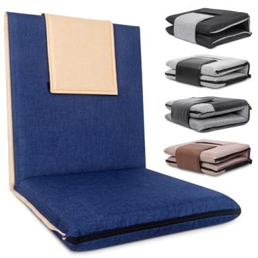 Imagem de FASTMOMENT Cadeira de chão ajustável de 14 posições com suporte para as costas – Assento portátil para adultos e crianças, cadeira de meditação dobrável com rolamentos KOYO japoneses e capa de linho