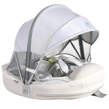 Imagem de AnjeeIOT Boia de Natação Mambobaby com Dossel e Cauda, Boia de Piscina Não Inflável, Boia de Natação para Bebê, Anjo, Macio, Impermeável, Material Amigo da Pele, Para Idades de 3 a 24 Meses, Prata