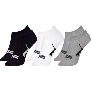 Imagem de Kit com 3 Pares de Meias Adulto Puma Modelo Sapatilha Calcanhar Verdad