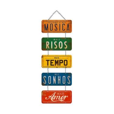 Imagem de Placa Decorativa MDF Adesivada Precisamos de Mais Musica - LITOARTE