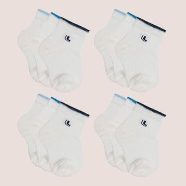 Imagem de Kit 12 Pares Meias Lupo Masculina Feminina Básica Infantil, 0 a 4 Mese