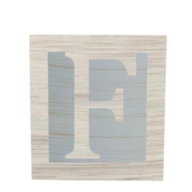 Imagem de Cubo Azul Letra Branca com Aplique Festa Chá de Bebê Decoração 8x8x8 C