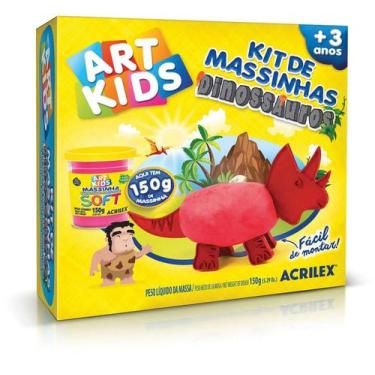 Imagem de Massa Para Modelar Criativa Art Kids Dinossauro 3 Vermelho Acrilex