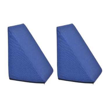 Imagem de Kit 2 Travesseiros Almofada Triangular Espuma Encosto Adulto Apoio Costas Repouso Leitura Anatômico(Azul,Único)