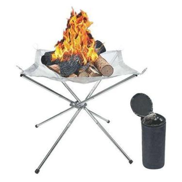 Imagem de Fogueira Portátil Tacho Keep Azteq Em Aço Inox Com Bolsa de Transporte