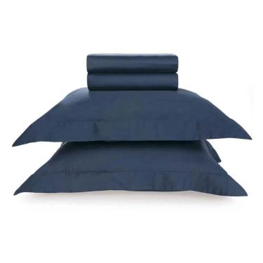 Imagem de Jogo De Cama Queen 270 Fios 100% Algodão - Karsten Azul