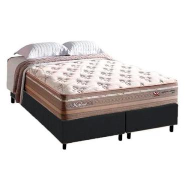 Imagem de Cama Box King com Colchão Herval Moskow Molas Maxspring 193x203x73cm M