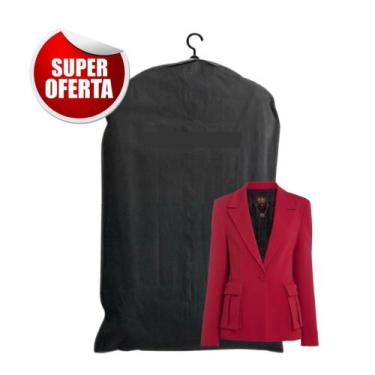 Imagem de Kit 10 Capas Para Terno Jaqueta em TNT PRETO Anti mofo Organizador Imp