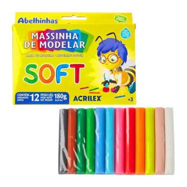 Imagem de Massinha Criativa 12 Cores 180g Soft Amido Acrilex