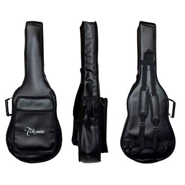 Imagem de CAPA BAG P/ VIOLÃO FOLK CARGO COURO SINTÉTICO "TAKAMINE" PRETO 
