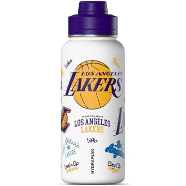 Imagem de Hydrapeak Garrafa de água ativa oficialmente licenciada pela NBA Los Angeles Lakers, 947 ml, tampa de aço inoxidável, reutilizável, parede dupla celebrando a cidade de Los Angeles