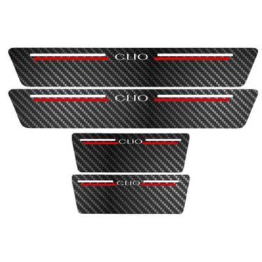 Imagem de Kit Soleira Protetora Porta Premium Red Carbono  -  Clio - Jhow Adesiv