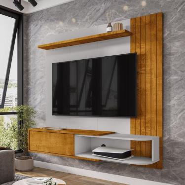 Imagem de Painel Suspenso Paraty Sala Tv Até 55 Polegadas Com 1 Porta Naturale/Off White