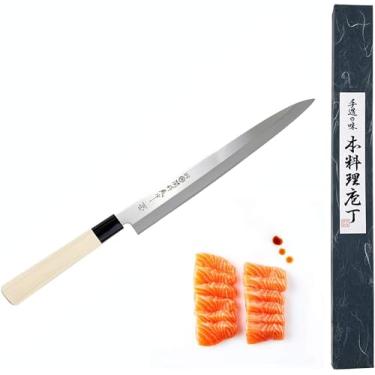 Imagem de JapanBargain 1560, Faca japonesa extralonga de aço inoxidável para sushi Yanagiba feita no Japão, Sashimi-300 mm, aço