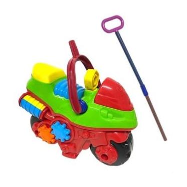 Imagem de Motinho Com Haste - brinquedo - colorido - mini moto - criaças - COM HASTE - divertido - divplast