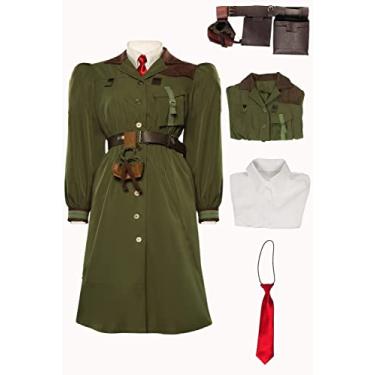 Imagem de Cekalue Fantasia feminina Miss Trunchbull gravata casaco longo jaqueta cinto conjunto completo trunchbull cosplay fantasia para adultos