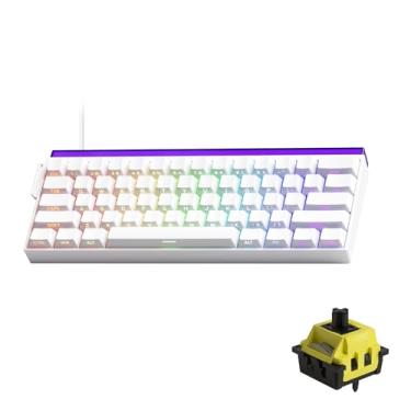 Imagem de VEEKOS Shine60 Rapid Trigger Wired Gaming Keyboard Shine-Through SP White Hall Effect Keyboard Flash Magnetic Switch