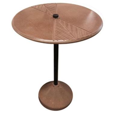 Imagem de Mesa Lateral Inércia Tampo e Base Concreto Terra com Haste em Aço Pret