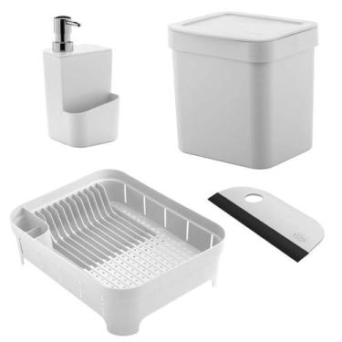Imagem de Combo Escorredor de Louças + Dispenser Detergente + Lixeira De Pia 4,7