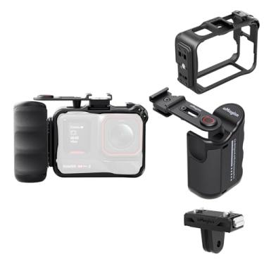 Imagem de Rszfnjxry Kit de aderência Xplorer (suporte de câmera, gaiola e suporte de liberação Quicke) para Insta360 Ace Pro 2/Ace Pro/Ace Suporte estendido com botão de obturador ajustável (pacote modelo 3)