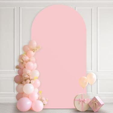 Imagem de Ledido Capa para arco de casamento, 1,8 m, arco de elastano, elástico, rosa, suporte de chiara para festa de aniversário, decoração de chá de bebê, rosa pálido