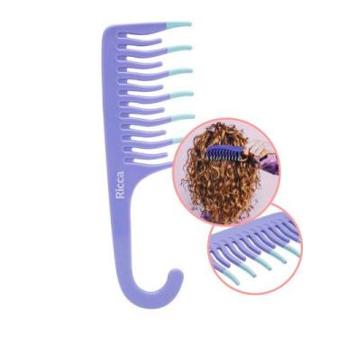 Imagem de Pente para Cachos Cabelos Cacheados Shower Roxo Ricca
