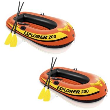 Imagem de Proposita, Combo 2 Botes Infláveis Explorer 200 Com Remos E Bomba Manual Intex