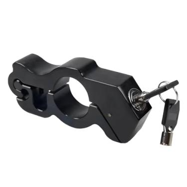 Imagem de Trava de guidão de motocicleta de liga leve, trava de guidão antirroubo e à prova d'água para scooters, trava de segurança para freio e acelerador (Preto)