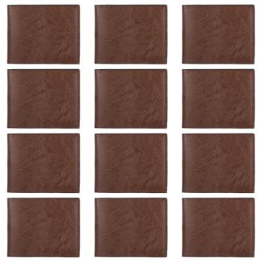 Imagem de MAQUITA 12 carteiras de couro dobráveis para homens, carteira masculina a granel para gravação DIY, com clipe de dinheiro, porta-cartão