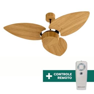 Imagem de Ventilador de Teto Com Controle Remoto Natuvent Dahlia No Light 3 Pás Madeira Freijó (220, Volts)