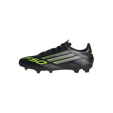 Imagem de adidas Tênis unissex adulto F50 League Firm Ground, Preto/ferro metálico/limão lúcido, 37 BR