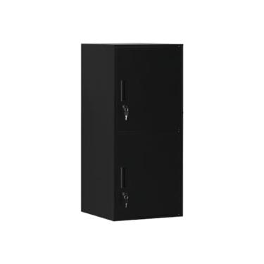 Imagem de WISUNO Armário de armazenamento empilhável vertical de 2 portas com fechadura, dispositivo anti-falhas, lcoker de metal, organizador para escritório, casa, academia, escola, funcionário, cri