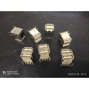 Imagem de 50x Conector Usb Duplo Tipo A Femea 90 Pci