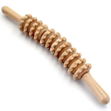 Imagem de Ferramentas de massagem para terapia de madeira Gihunk Wooden Roller S