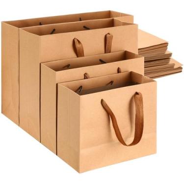 Imagem de Sacos de presente PerKoop Kraft Paper, pacote com 40, 4 tamanhos com a