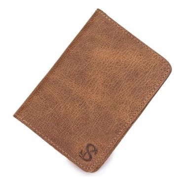 Imagem de Carteira Porta Rg Slim Couro Legítimo Design Compacto(Marrom)