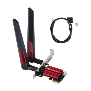 Imagem de 7260AC Pro PCIe WiFi Card 1200mbps Card de rede sem fio de alta velocidade com antenas de banda dupla 10dbi Bluetooth 4.0 para 7 8 10 11 Desktop PC
