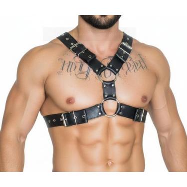 Imagem de Harness em Y Luxo BY024 Couro Legítimo - Blood Art, Preto, G