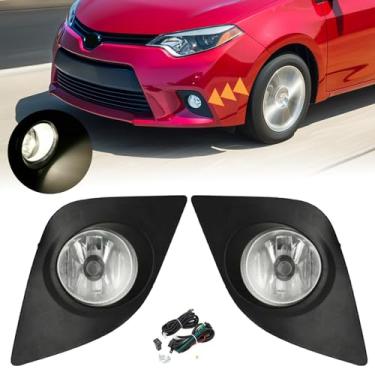 Imagem de YLT AUTO Ajuste 2014 2015 2016 Para Toyota Corolla L Le Kit De Substituição De Farol De Neblina Dianteiro Com Lente Transparente Com Par De Lâmpadas E Fiação De Interruptor (Lado Do Motorista E Lado