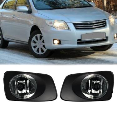 Imagem de AFOGGEST Farol de neblina para Toyota Corolla Axio 2007 2008 2009 2010 2011 Conjunto de faróis de neblina para para-choque dianteiro para lâmpada de halogênio Fielder com bisel + chicote de fiação