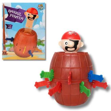 Imagem de Jogo Pula Pirata Barril Brinquedo Infantil Criança 12x8cm - Toy King