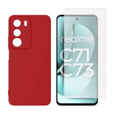 Imagem de Capa Capinha Aveludada Para Realme C71 / C73 Kit Película Vidro 3D / H